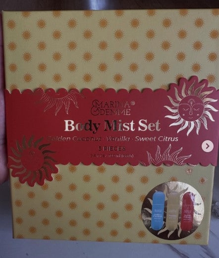 Marina Demme Body Mist Set Golden Coconut, Vanilla, Sweet Citrus 3 Pieces